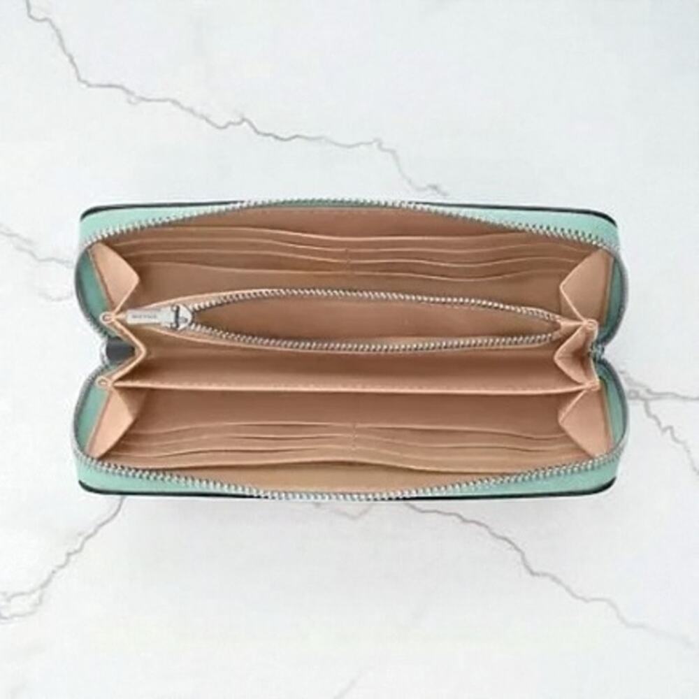 Coach Long Zip Around Leather Wallet in Faded Blue C4451 - Picture 3 of 3